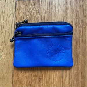Blue Leather Zip Wallet Pouch - ATELIER V
